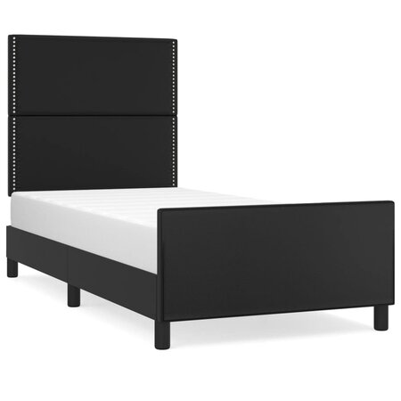 vidaXL Cadre de lit avec tête de lit Noir 100x200 cm Similicuir