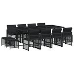 vidaXL Ensemble à manger de jardin 13 Pièces coussins noir résine tressée