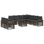 vidaXL Ensemble de canapé de jardin 10 pc Gris et Gris foncé polyrotin