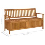 vidaXL Banc de rangement de jardin 148 cm Bois d'acacia solide