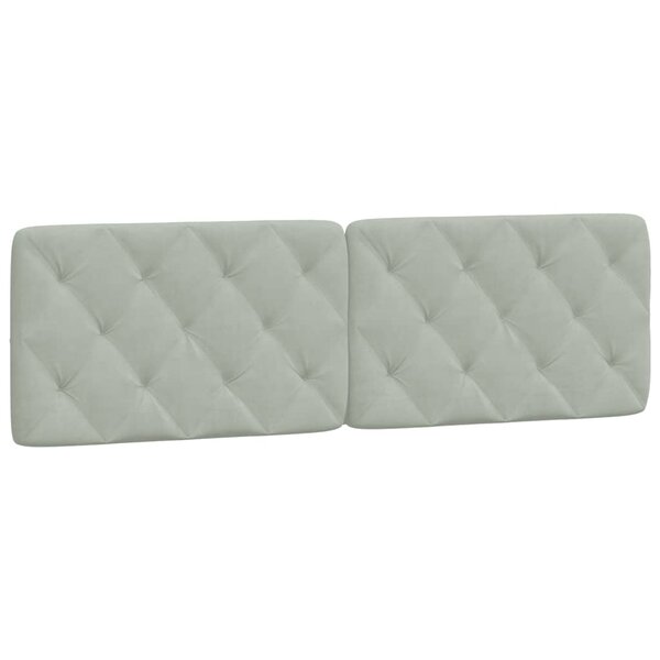 vidaXL Coussin de tête de lit gris clair 160 cm velours