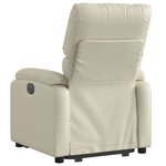vidaXL Fauteuil inclinable électrique crème similicuir