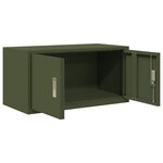 vidaXL Armoire de rangement Vert olive 80 x 40 x 40 cm Acier