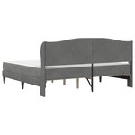 vidaXL Cadre de lit avec tête de lit Gris foncé 200 x 200 cm Velours