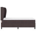 vidaXL Lit à ressorts avec matelas brun foncé 100x200 cm en tissu.