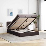 vidaXL Lit ottoman avec matelas marron foncé 140x190 cm tissu
