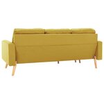 vidaXL Canapé à 3 places avec repose-pied Jaune Tissu