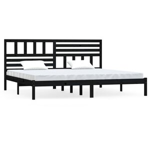 vidaXL Cadre de lit sans matelas noir bois massif de pin 200x200 cm