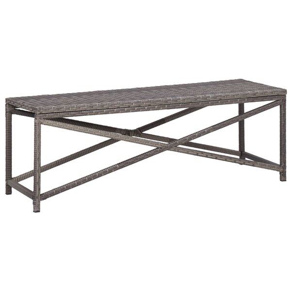 vidaXL Banc de jardin 120 cm Résine tressée Gris