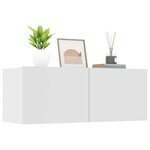 vidaXL Meubles TV 2 Pièces blanc 80x30x30 cm bois d'ingénierie