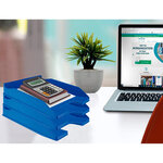Q-connect corbeille à courrier empilable - PP documents - A4+ - Bleu