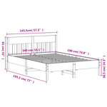 vidaXL Cadre de lit sans matelas blanc 140x190 cm bois de pin massif