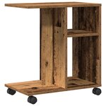 Table d'appoint vidaXL avec roulettes en bois ancien 50x30x55 cm en contreplaqué
