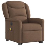 vidaXL Fauteuil inclinable de massage électrique Marron Tissu