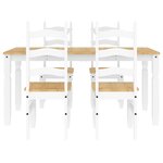 vidaXL Ensemble à manger Panama 5 Pièces blanc bois de pin massif