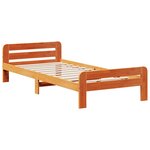 vidaXL Cadre de lit sans matelas cire marron 75x190 cm bois pin massif
