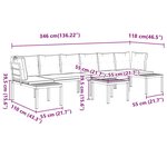 vidaXL Salon de jardin avec coussins 5 Pièces noir acier enduit de poudre