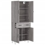 vidaXL Buffet haut Sonoma gris 69 5x34x180 cm Bois d'ingénierie