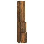 vidaXL Armoire de bain chêne fumé 25x26 5x170 cm bois d'ingénierie