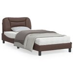 vidaXL Cadre de lit avec tête de lit Marron 90x200 cm Similicuir