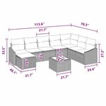 vidaXL Ensemble de canapé de jardin avec coussin 9 Pièces Gris et marine