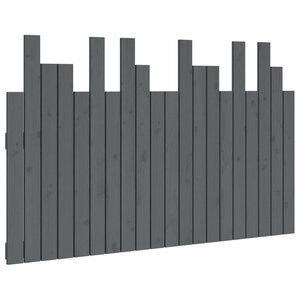 vidaXL Tête de lit murale Gris 127 5x3x80 cm Bois massif de pin