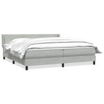 vidaXL Sommier à lattes de lit et matelas gris clair 180x220cm velours