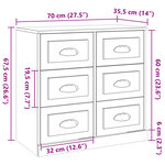 vidaXL Buffet sonoma gris 70x35 5x67 5 cm bois d'ingénierie
