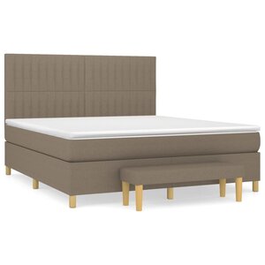 vidaXL Sommier à lattes de lit avec matelas Taupe 160x200 cm Tissu