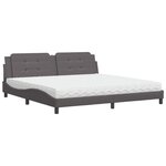 vidaXL Lit avec matelas gris 200x200 cm similicuir