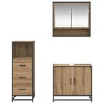 vidaXL Ensemble de mobilier de salle de bain 3 Pièces Chêne artisanal