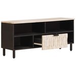 vidaXL Meuble TV avec tiroir Finition Lavage Blanc 100 x 33 x 46 cm