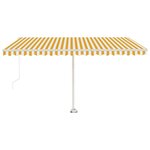 vidaXL Auvent manuel rétractable avec LED 400x350 cm Jaune et blanc