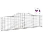 vidaXL Paniers à gabions arqués 17 Pièces 300x30x80/100 cm fer galvanisé