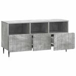 vidaXL Meuble TV Gris béton 102 x 34 5 x 50 cm Bois d'ingénierie