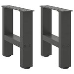 vidaXL Pieds de table basse Anthracite 2 pièces 40 x (30-31) cm Acier