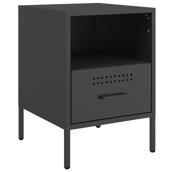 vidaXL Table de chevet noir 36x39x50 5 cm acier