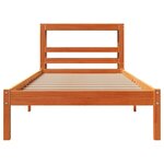 vidaXL Cadre de lit et tête de lit sans matelas cire marron 100x200 cm
