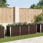 vidaXL Lit surélevé de jardin Marron 240x80x77 cm Acier galvanisé