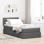 vidaXL Lit avec rangement et matelas Gris foncé 90 x 200 cm