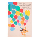 Carte musicale anniversaire ballons colorés - draeger paris