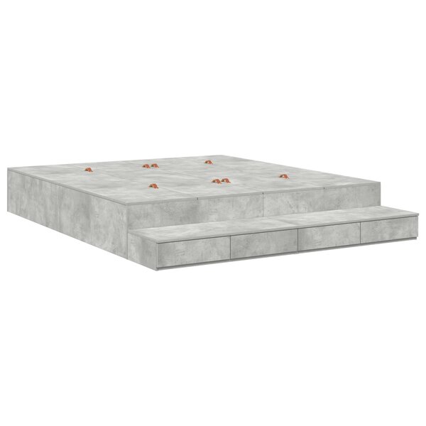 vidaXL Cadre de lit gris béton 200x200 cm