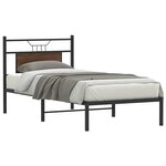 vidaXL Cadre de lit sans matelas chêne marron 75x190cm bois ingénierie