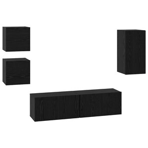 vidaXL Ensemble meuble TV 5 Pièces Chêne noir Bois d'ingénierie