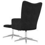 vidaXL Chaise de relaxation avec tabouret Noir Velours