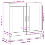 vidaXL Meuble à livres en chêne noir - 82 5 x 30 5 x 80 cm - Bois d'ingénierie