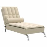 vidaXL Chaise longue de massage avec traversin crème tissu