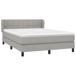 vidaXL Sommier à lattes de lit avec matelas Gris clair 140x190cm Tissu