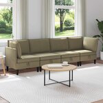 vidaXL Ensemble de meubles pour le salon 4 Pièces Kaki Tissu