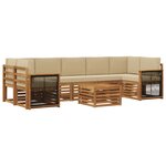 vidaXL Ensemble de canapés d'extérieur 8 Pièces Naturel et Beige